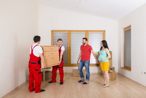 Prepared boxes and furniture ready for a van move in Richmond upon Thames
