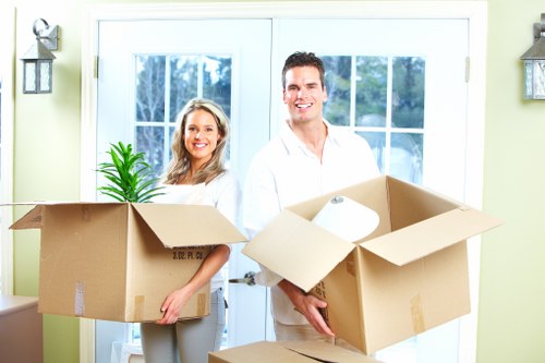 Packed moving boxes ready for house removals